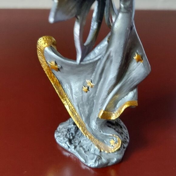 Gold & Purple Pewter Fairy with Butterfly Figurine - Picture 6 of 11